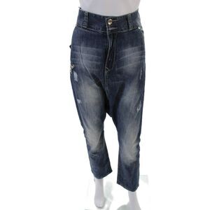 NYC Star Womens Cotton Denim Five Pocket High-Rise Harem Jeans Blue Size 25